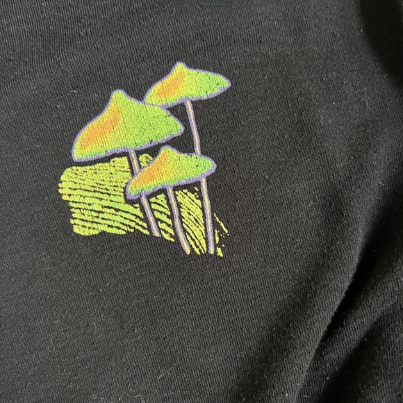 No Boundaries Nature Nurtures Black Hoodie Psuchedelic MUSHROOMS 3XL Oversized - Picture 4 of 7